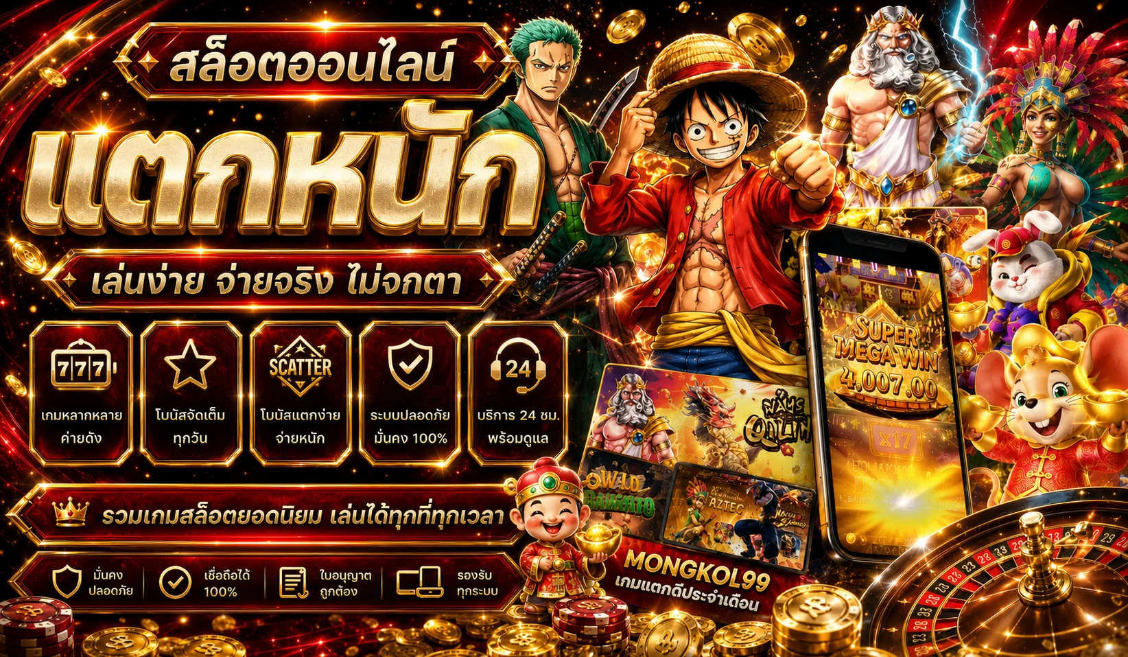 สล็อตออนไลน์ MONGKOL99 รวมเกมยอดนิยมหลายค่าย